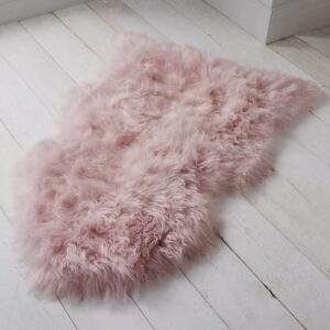 Ladson Sheepskin Rug In Blush Pink