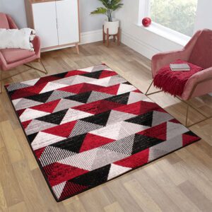 Spirit 120x170cm Triangle Design Rug In Red