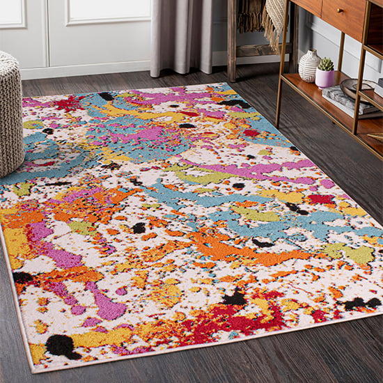 Urban 80x150cm Crackle Rug In Multi-Colour